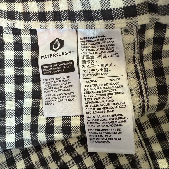 LEVI’S Gingham Button Front Mini Skirt 29 NWT - Picture 6 of 6